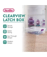 Sterilite 32 Quart Clear View Storage Container Tote w/ Latching Lid