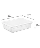 Sterilite 28 Quart Clear Plastic Stacking Storage Container Box w/Lid, 40 Pack