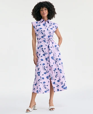 On 34th Women's Cotton Belted Midi Shirtdress, Exclusively at Macy's