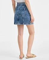 On 34th Women's Denim Tie-Belt Mini Skirt, Exclusively at Macy's