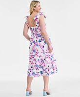 On 34th Women's Mommy & Me Cotton Bouquet-Print Tie-Strap Smocked Midi Dress, Exclusively at Macy's