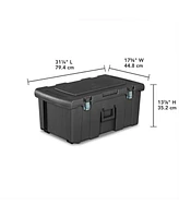 Sterilite Wheeled Footlocker, Plastic Utility Storage Container, Gray, 4 Pack