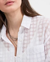 On 34th Women's Floral-Burnout Relaxed Blouse, Exclusively at Macy's