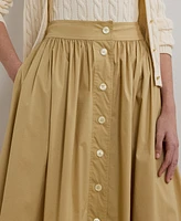 Lauren Ralph Women's Button-Front Cotton-Blend Skirt