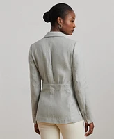 Lauren Ralph Women's Foiled Linen-Cotton Blazer