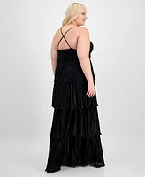 Emerald Sundae Trendy Plus Pleated Tiered Gown