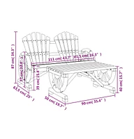 2 Piece Patio Lounge Set Solid Wood Fir