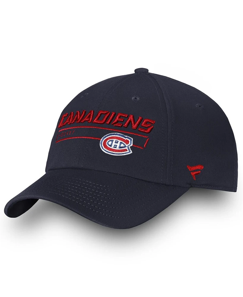 Fanatics Men's Navy Montreal Canadiens Team Authentic Pro Rinkside Fundamental Adjustable Hat