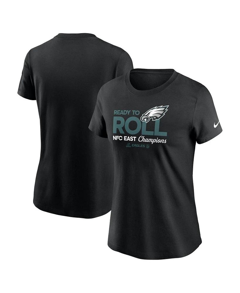 Nike Women's Black Philadelphia Eagles 2024 Nfc East Division Champions Locker Room Trophy Collection T-Shirt