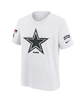 Nike Big Boys and Girls White Dallas Cowboys 2024 Salute To Service T-Shirt