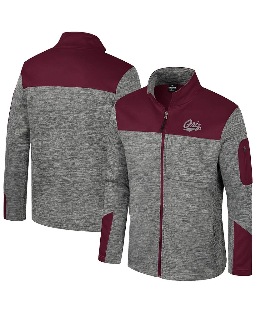 Colosseum Men's Gray/Maroon Montana Grizzlies Guard Full-Zip Jacket