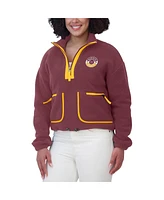 Wear by Erin Andrews Women's Burgundy Washington Commanders Polar Fleece Half-Zip Jacket