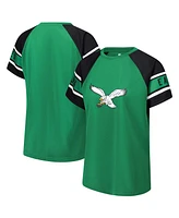 Starter Women's Kelly Green Philadelphia Eagles 1st Rounder Color Block Raglan Top