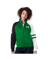 Starter Women's Kelly Green Boston Celtics Line Up Dolman Raglan Full-Zip Track Jacket