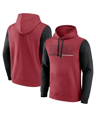 Fanatics Men's Cardinal/Black Arizona Cardinals Outline Pullover Hoodie