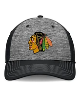 Fanatics Men's Gray/Black Chicago Blackhawks Fundamental Top Shelf 2-Tone Flex Hat