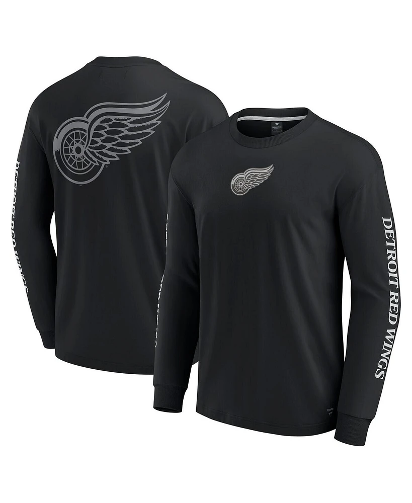 Fanatics Men's Black Detroit Red Wings Elements Strive Long Sleeve T-Shirt