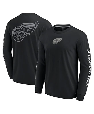 Fanatics Men's Black Detroit Red Wings Elements Strive Long Sleeve T-Shirt