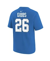 Nike Men's Jahmyr Gibbs Blue Detroit Lions Player Name Number T-Shirt