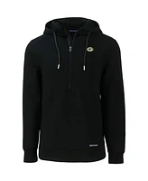 Cutter & Buck Men's Black Green Bay Packers Primary Mark Roam Half-Zip Pullover Hoodie