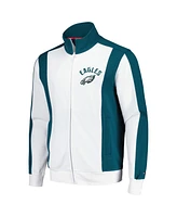 Tommy Hilfiger Men's White/Midnight Green Philadelphia Eagles Nolan Full-Zip Track Jacket