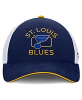 Fanatics Men's Navy/White St. Louis Blues Authentic Pro Rink Trucker Hat