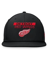 Fanatics Men's Black Detroit Red Wings Authentic Pro Prime Snapback Hat