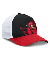 Fanatics Men's Black/Red Ottawa Senators Authentic Pro A-Frame Rink Adjustable Hat