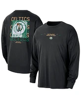 Nike Men's Black Boston Celtics Courtside Oversized Long Sleeve T-Shirt