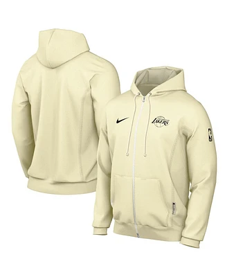 Nike Men's Cream Los Angeles Lakers Authentic Standard Issue Full-Zip Hoodie Jacket