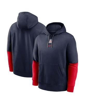 Nike Men's Navy/Red Arizona Wildcats 2024 Sideline Club Pullover Hoodie