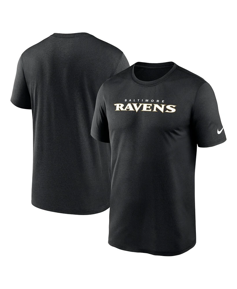 Nike Men's Black Baltimore Ravens Primetime Legend Wordmark Performance T-Shirt