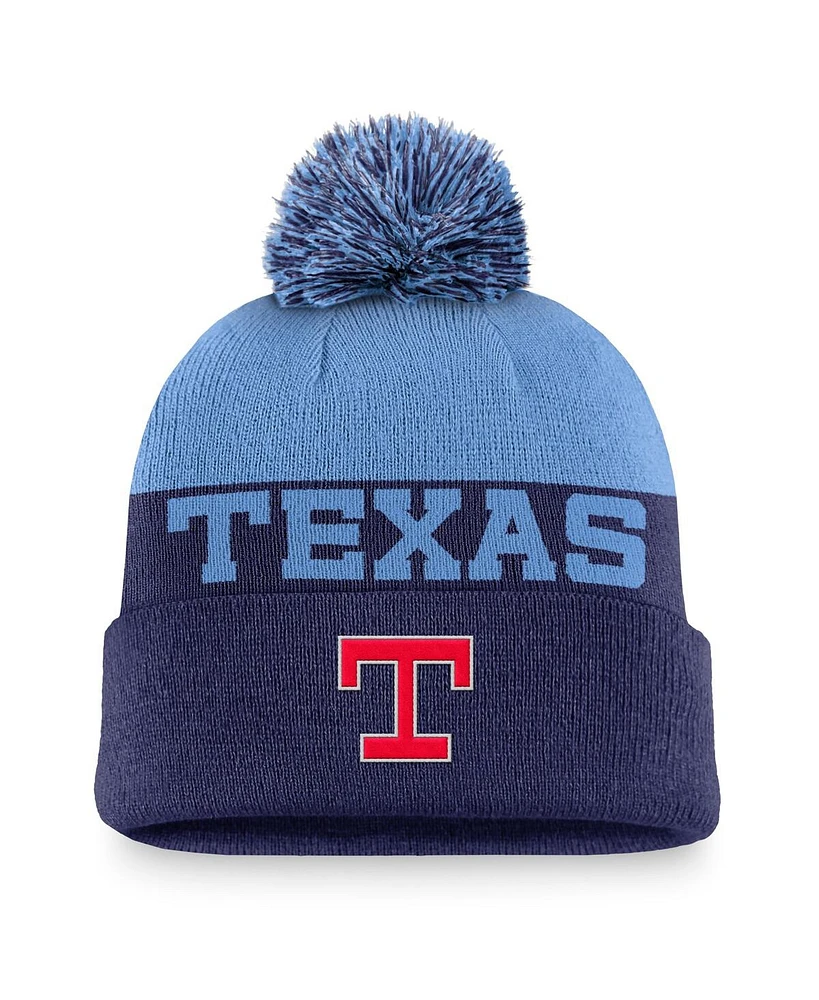 Nike Men's Royal Texas Rangers Rewind Peak Cuffed Knit Hat with Pom