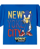 Sonic Prime New Yoke City Crew Neck Short Sleeve Royal Blue Men's