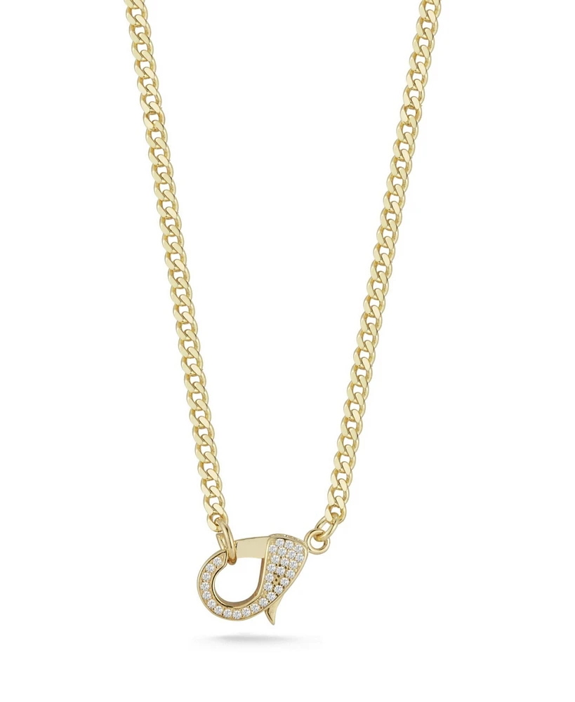 Rachel Zoe 14K Gold Plated Sterling Silver Pave Lobster Clasp Necklace