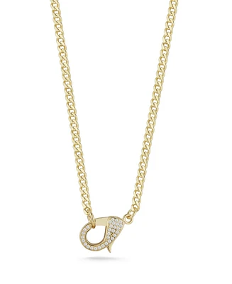 Rachel Zoe 14K Gold Plated Sterling Silver Pave Lobster Clasp Necklace