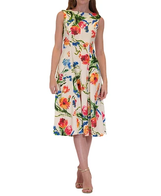 Donna Ricco Women's Floral-Print Midi Dress