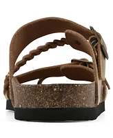 White Mountain Women's Hammy Round Toe Flat Sandals