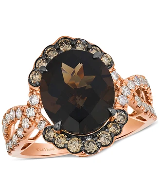 Le Vian Chocolate Quartz (4-3/8 ct. t.w.), Nude Diamond (1/2 ct. t.w.) & Chocolate Diamond (3/8 ct. t.w.) Ring in 14k Rose Gold