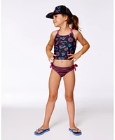 Girl Printed Two-Piece Swimsuit Black And Blue Pink Items - Toddler|Child