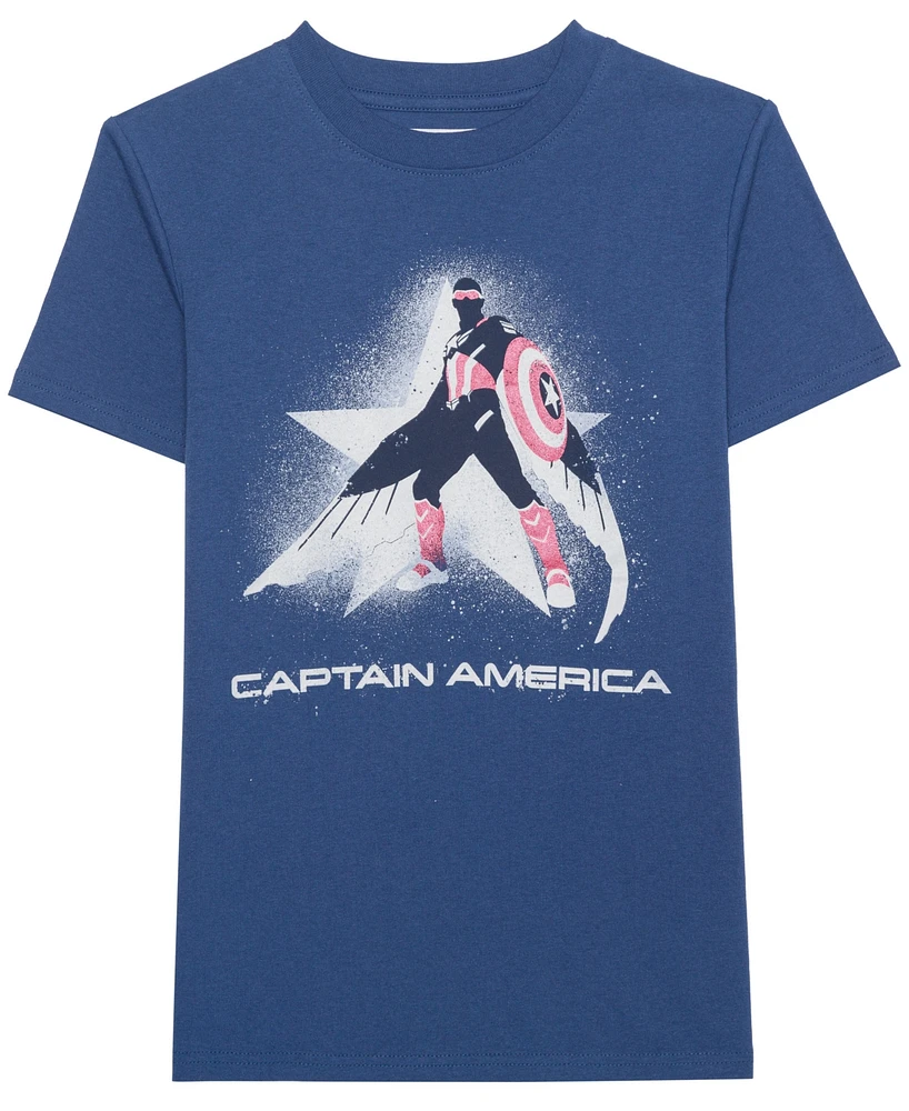 Captain America Little & Big Boys Short Sleeve T-Shirt