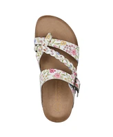 White Mountain Women's Hazy Round Toe Flat Sandals