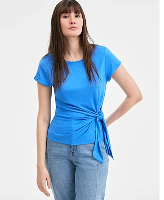 On 34th Women's Side-Tie Short-Sleeve Top, Exclusively at Macy's