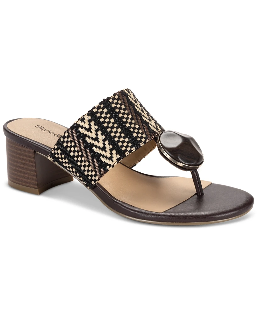 Style & Co Women's Brandyy Embellished Raffia Sandals, Exclusively at Macy's