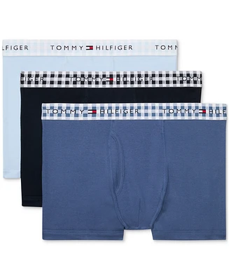 Tommy Hilfiger Men's 3-Pk. Cotton Classics Trunks - Breezy Blue/bank Blue/desert Sky