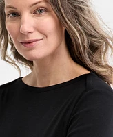 Style & Co Petite Major Dot Elbow-Sleeve Top, Exclusively at Macy's