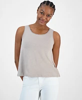 Charter Club Women's Embellished Linen-Blend Tank Top, Exclusively at Macy's