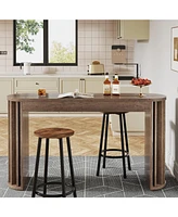 Tribesigns 59" Long Bar Table, Farmhouse Kitchen Counter Height Table with Sturdy Frame, Wooden Bar Height Pub Table for Dining Room, Living Room, Eas
