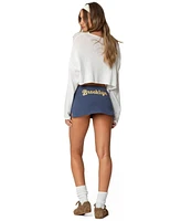 Edikted Womens Brooklyn Embroidered Micro Skort