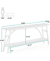 Tribesigns Extra Long Sofa Tables, 70.8”Console Table for Entryway, Modern Wood Console Table 2 Tier Tv Stand, Behind Couch Table for Living Ro